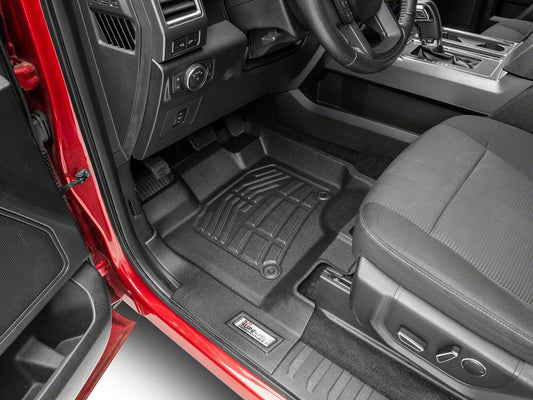 RedRock Sure-Fit Front and Second Row Floor Liners; Black (15-25 F-150 SuperCrew)