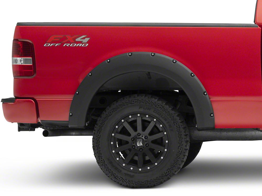 RedRock Pocket Style Fender Flares; Textured Black (04-08 F-150 Styleside)