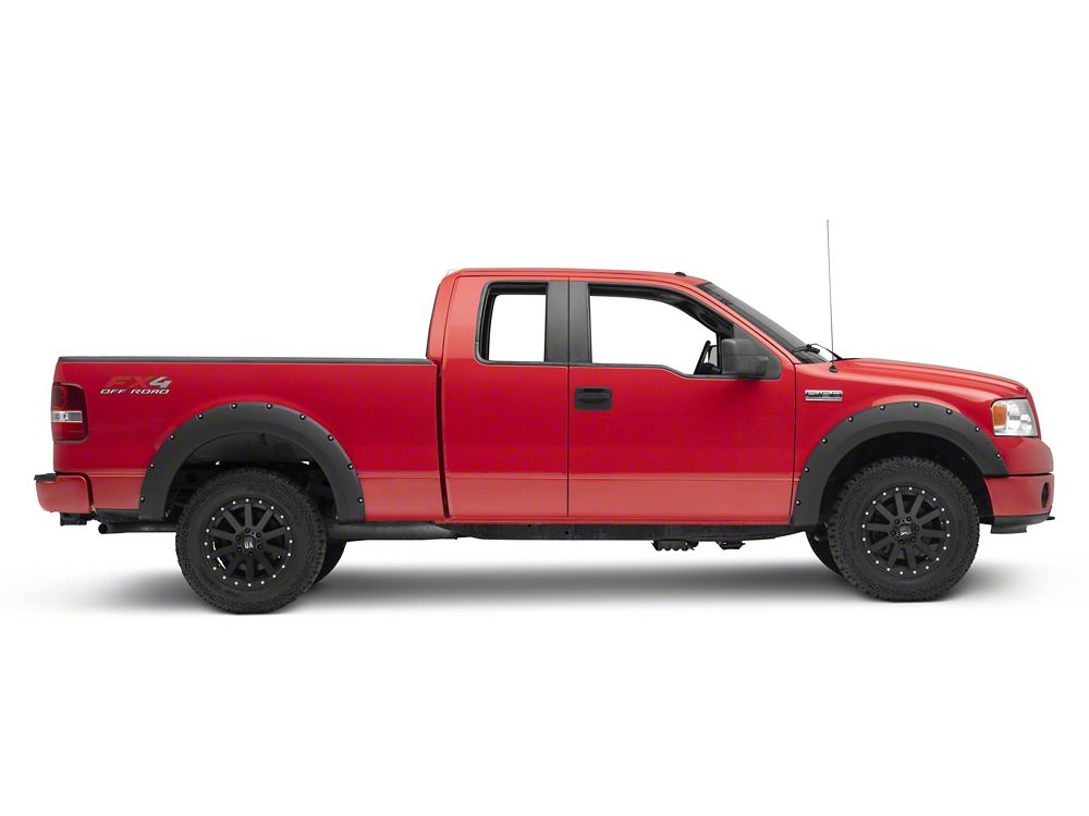 RedRock Pocket Style Fender Flares; Textured Black (04-08 F-150 Styleside)