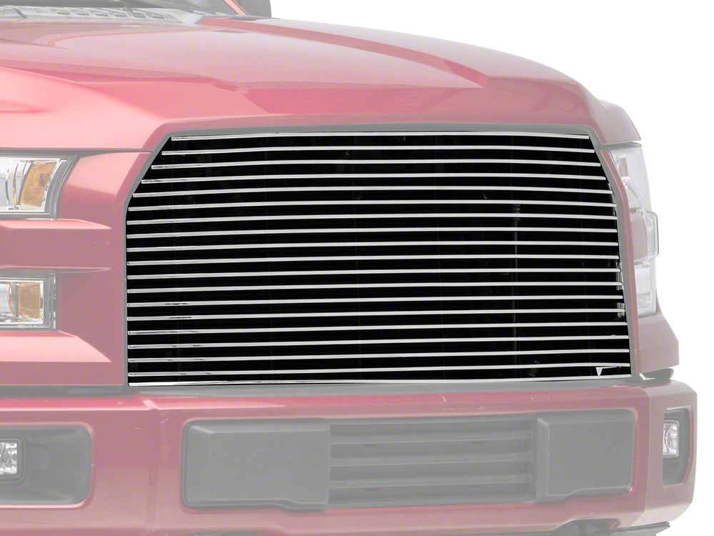 RedRock Modern Billet Upper Grille Replacement; Polished (15-17 F-150, Excluding Raptor)