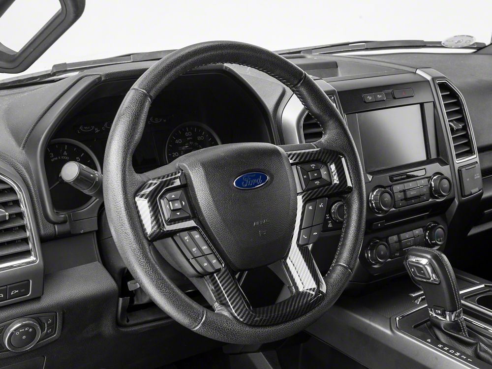 RedRock Steering Wheel Trim; Carbon Fiber (15-20 F-150)
