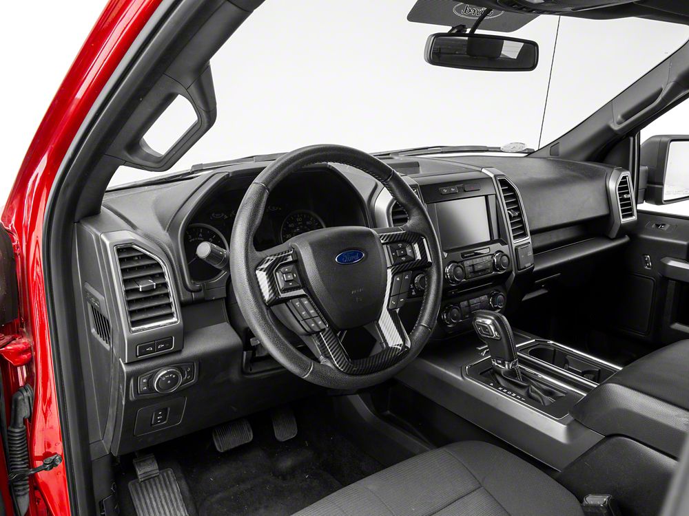 RedRock Steering Wheel Trim; Carbon Fiber (15-20 F-150)