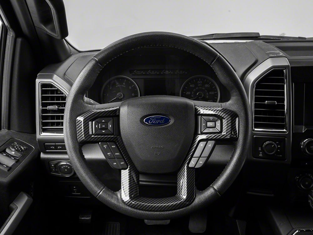 RedRock Steering Wheel Trim; Carbon Fiber (15-20 F-150)