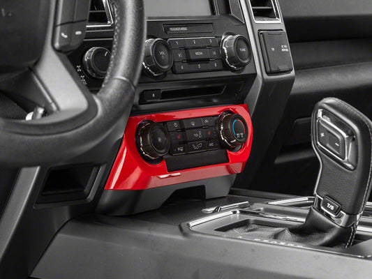 RedRock HVAC Control Bezel; Red (15-20 F-150)