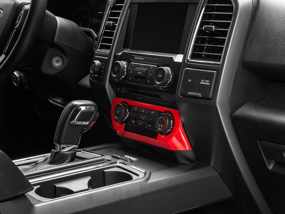 RedRock HVAC Control Bezel; Red (15-20 F-150)