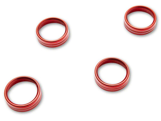 RedRock Billet Aluminum HVAC Knob Covers; Red (15-20 F-150)