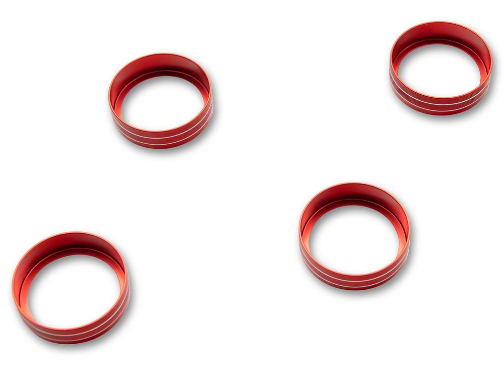 RedRock Billet Aluminum HVAC Knob Covers; Red (15-20 F-150)