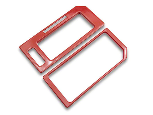 RedRock Center Console Shifter Trim Bezels; Red (15-20 F-150)