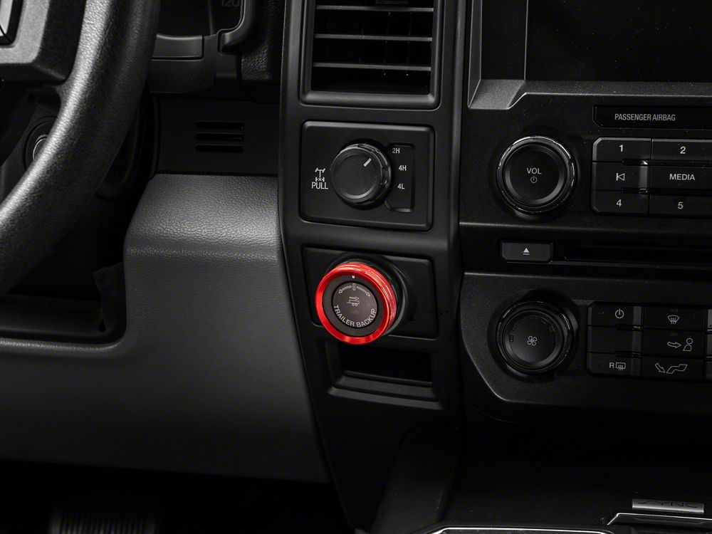 RedRock Trailer Button Knob Cover; Red (15-20 F-150)