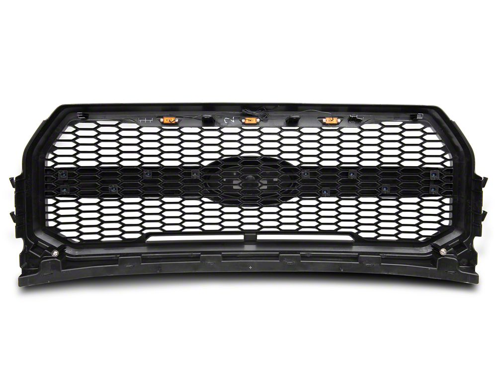 RedRock Baja Upper Replacement Grille with LED Lighting; Gloss Black (15-17 F-150, Excluding Raptor)