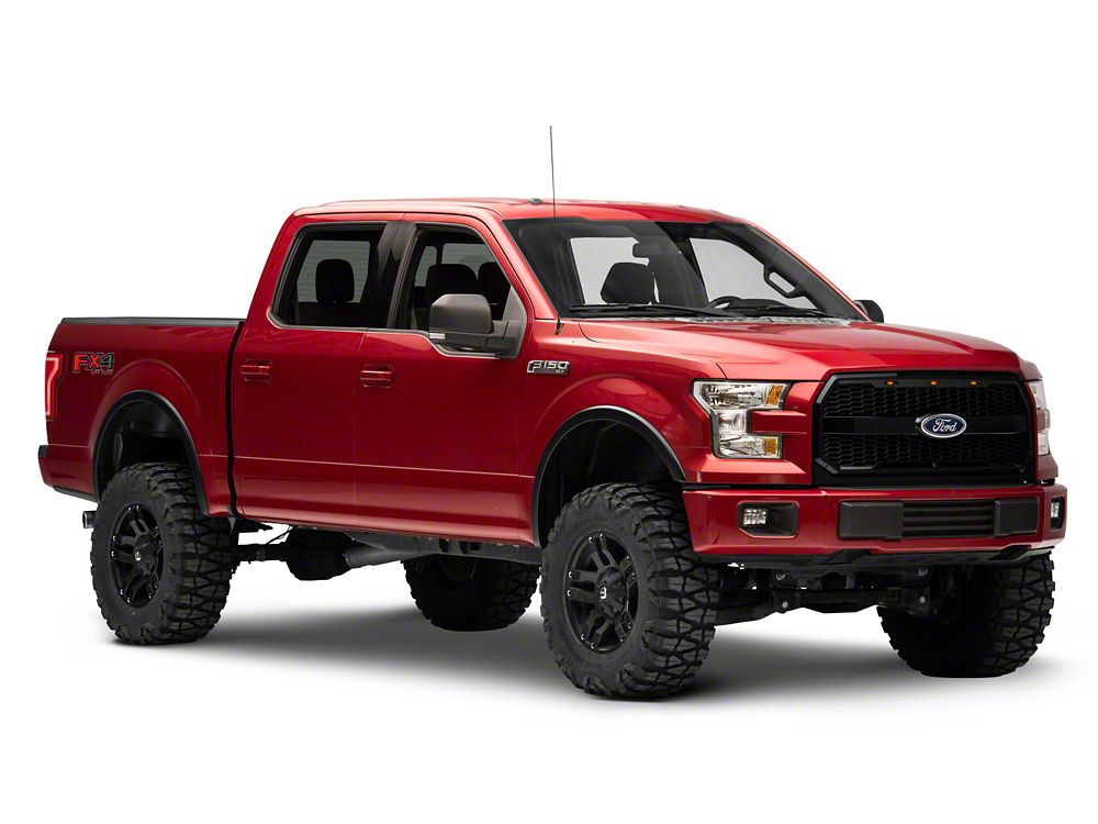 RedRock Baja Upper Replacement Grille with LED Lighting; Gloss Black (15-17 F-150, Excluding Raptor)