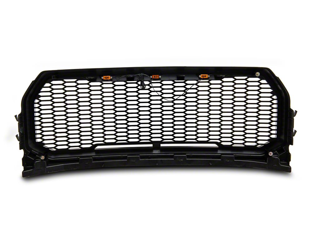 RedRock Baja Upper Replacement Grille with LED Lighting; Gloss Black (15-17 F-150, Excluding Raptor)