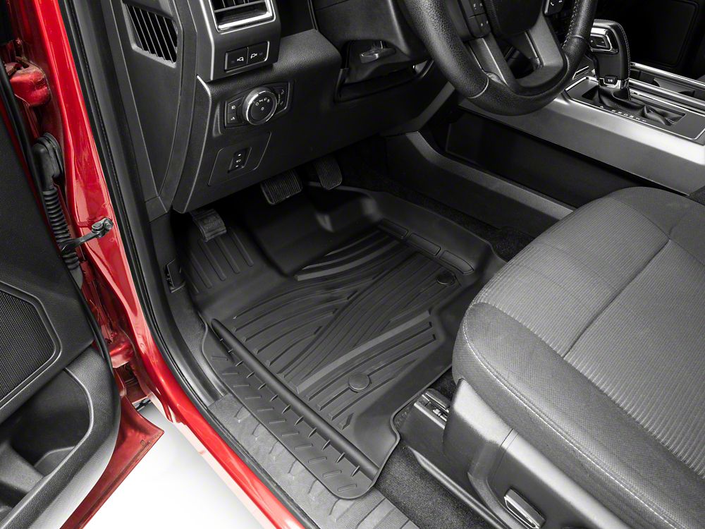 RedRock Molded Front and Rear Floor Liners; Black (15-25 F-150 SuperCrew)