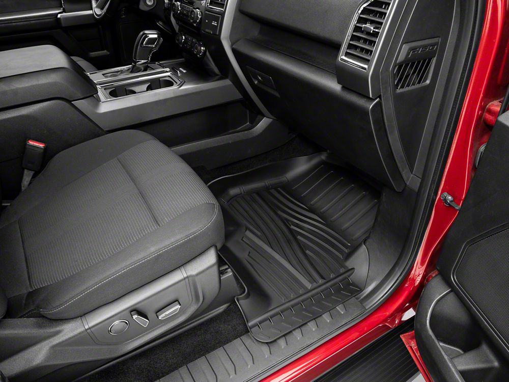 RedRock Molded Front and Rear Floor Liners; Black (15-25 F-150 SuperCrew)