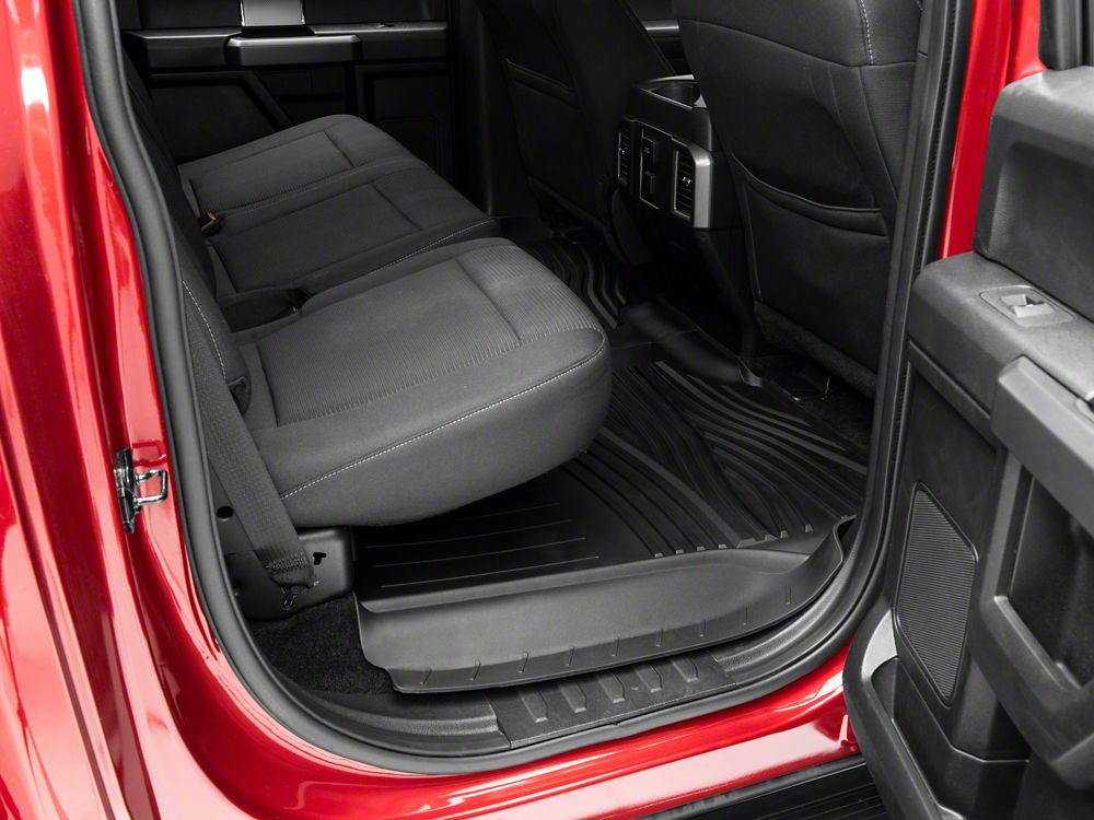RedRock Molded Front and Rear Floor Liners; Black (15-25 F-150 SuperCrew)