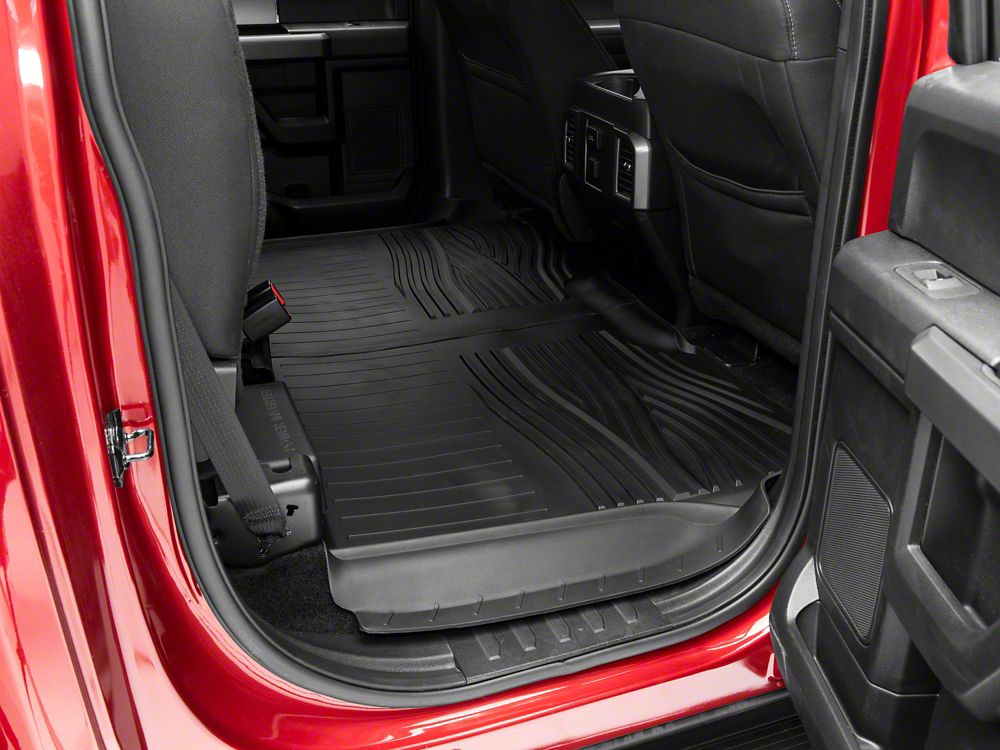 RedRock Molded Front and Rear Floor Liners; Black (15-25 F-150 SuperCrew)