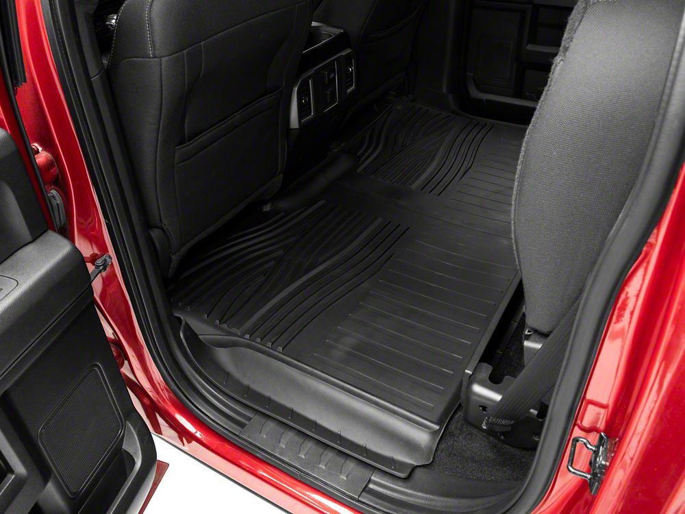 RedRock Molded Front and Rear Floor Liners; Black (15-25 F-150 SuperCrew)