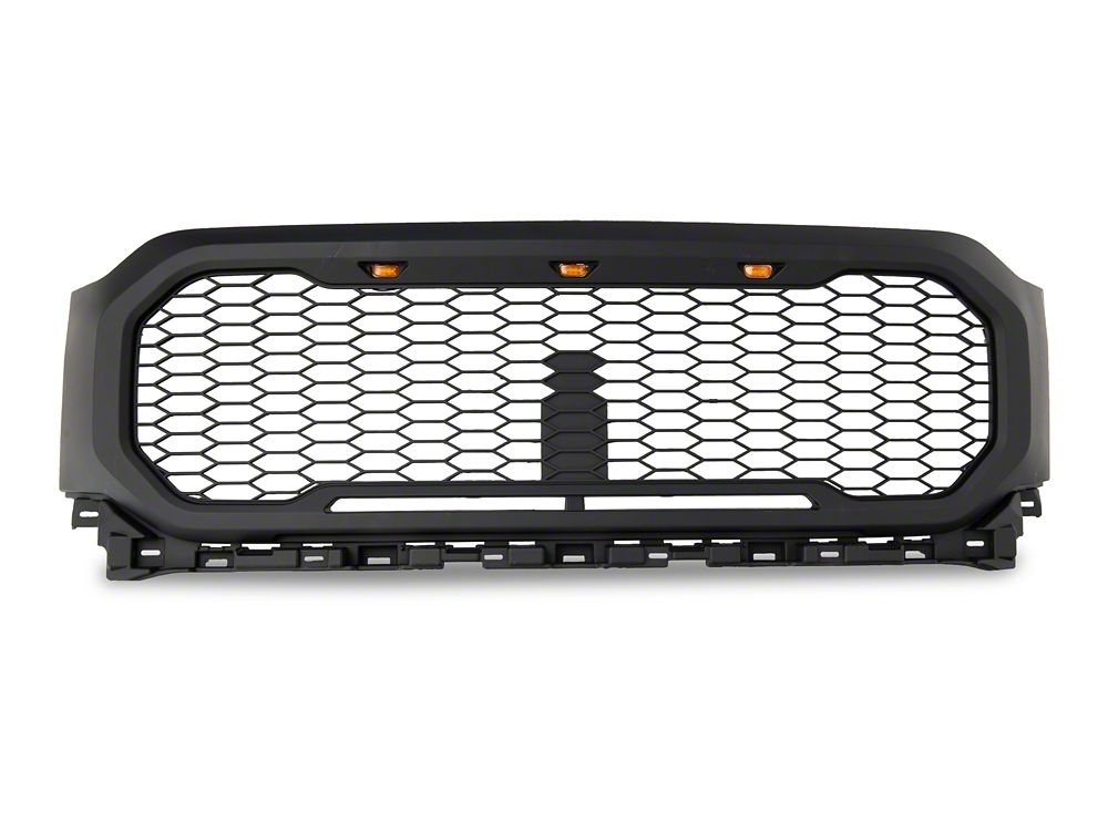 RedRock Baja Upper Replacement Grille with LED Lighting; Black (21-23 F-150, Excluding Raptor & Tremor)