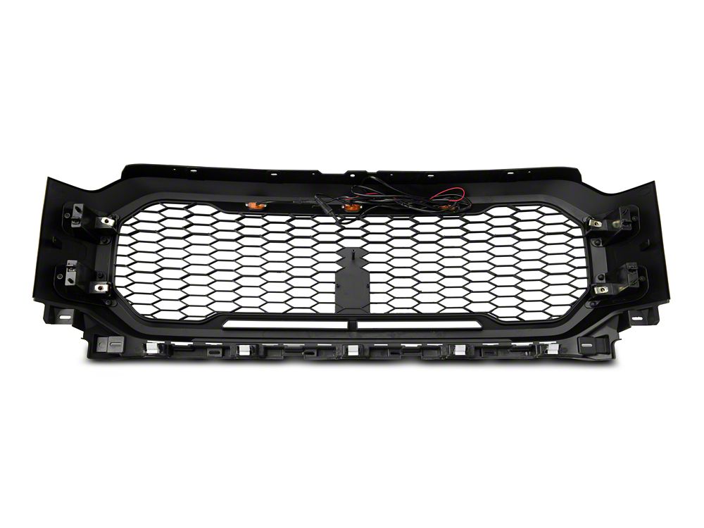 RedRock Baja Upper Replacement Grille with LED Lighting; Black (21-23 F-150, Excluding Raptor & Tremor)