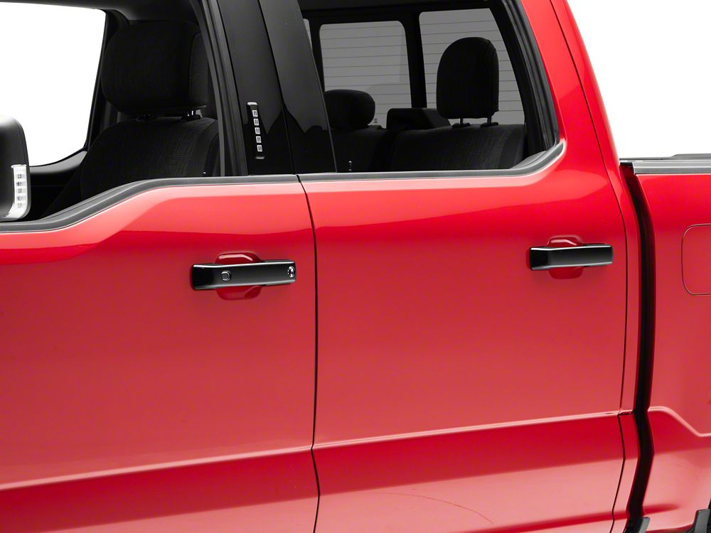 RedRock Door Handle Covers; Black (21-25 F-150 w/ Smart Key Button)