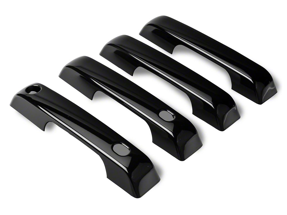 RedRock Door Handle Covers; Black (21-25 F-150 w/ Smart Key Button)