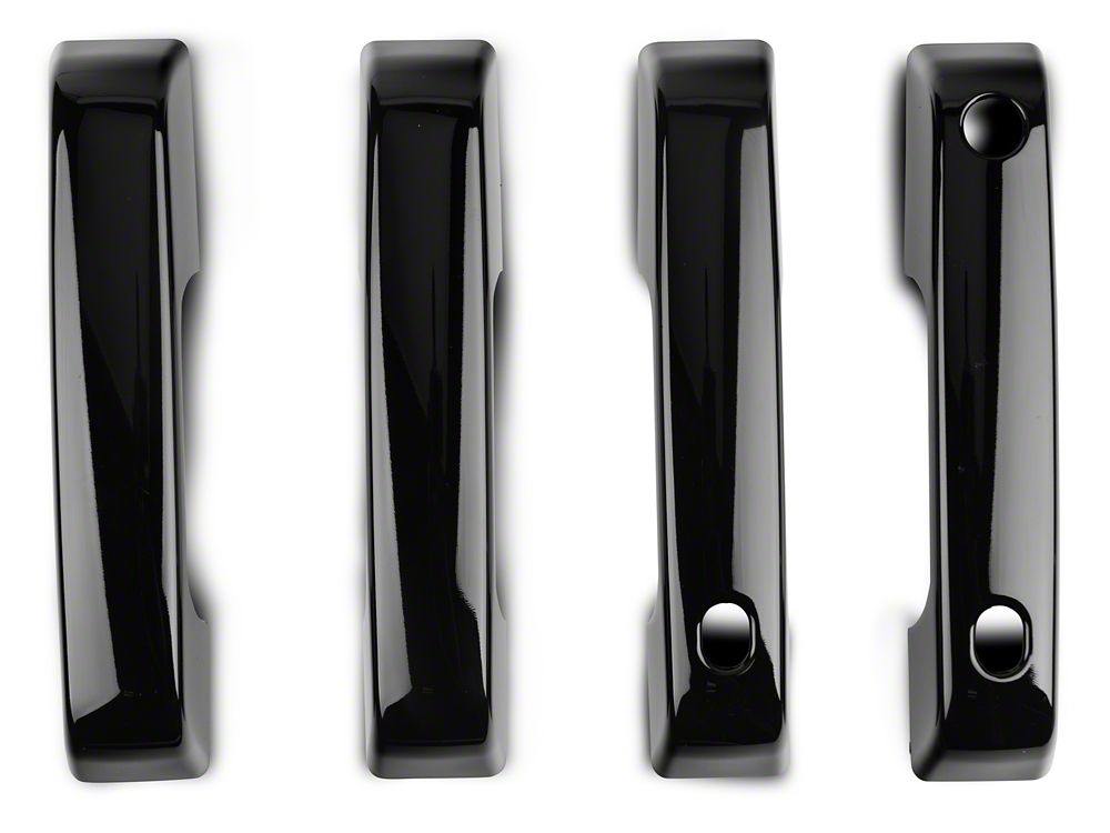 RedRock Door Handle Covers; Black (21-25 F-150 w/ Smart Key Button)