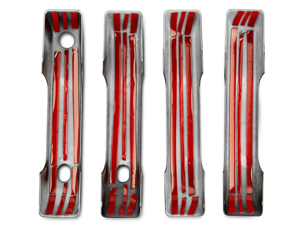 RedRock Door Handle Covers; Black (21-25 F-150 w/ Smart Key Button)