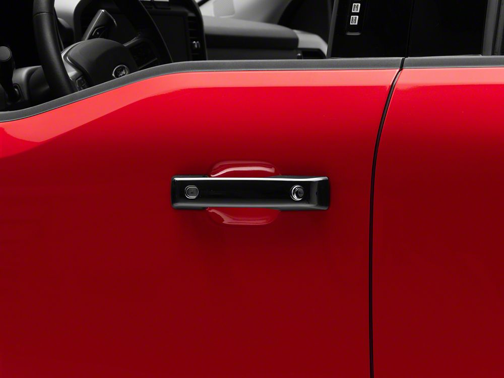 RedRock Door Handle Covers; Black (21-25 F-150 w/ Smart Key Button)