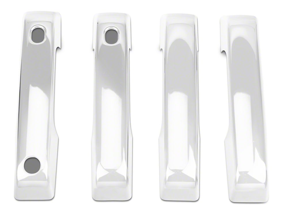 RedRock Front and Rear Door Handle Covers; Chrome (21-25 F-150 SuperCrew w/ Smart Key Button)