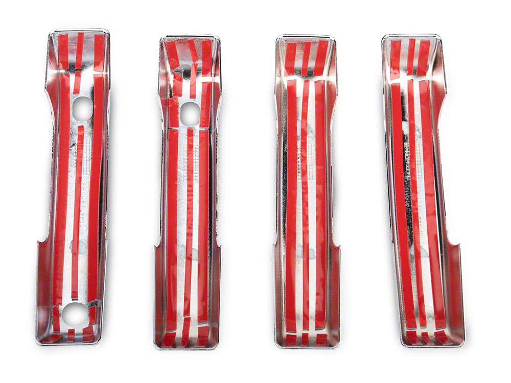 RedRock Front and Rear Door Handle Covers; Chrome (21-25 F-150 SuperCrew w/ Smart Key Button)