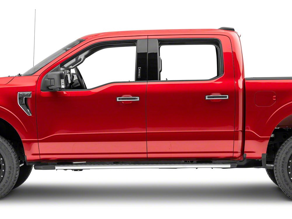 RedRock Front and Rear Door Handle Covers; Chrome (21-25 F-150 SuperCrew w/ Smart Key Button)