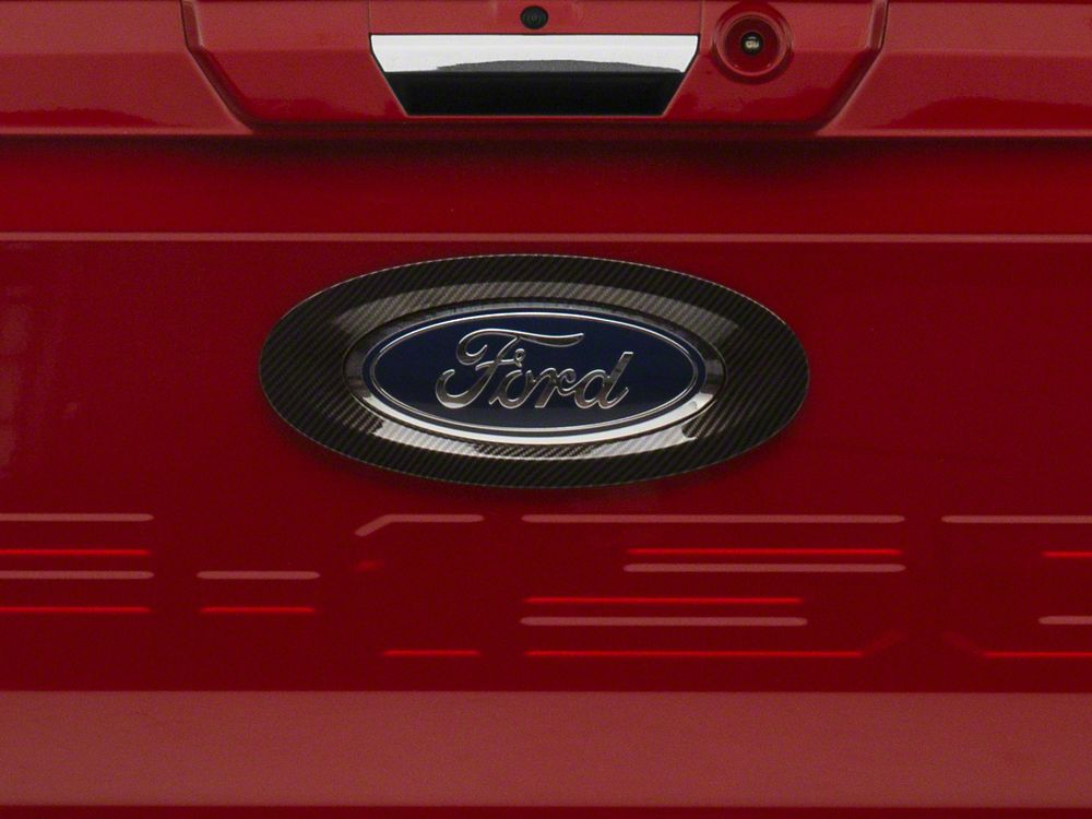 RedRock Tailgate Emblem Trim; Carbon Fiber (21-25 F-150)
