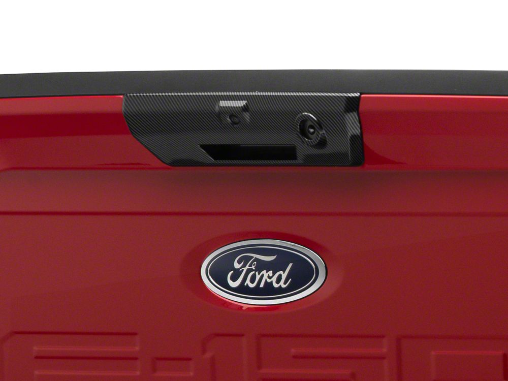 RedRock Tailgate Handle Cover; Carbon Fiber (21-25 F-150 w/ Power Fold-Down Tailgate)