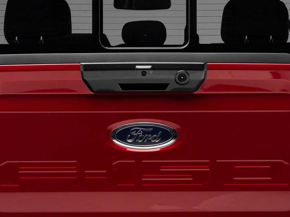 RedRock Tailgate Handle Cover; Carbon Fiber (21-25 F-150 w/ Power Fold-Down Tailgate)