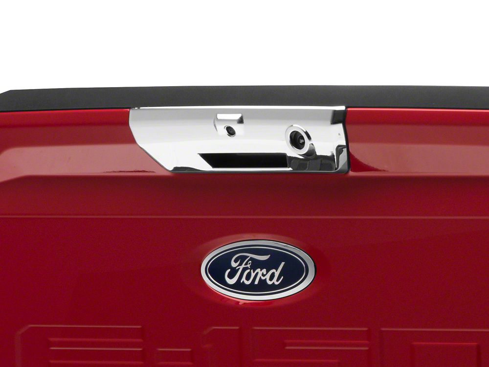 RedRock Tailgate Handle Cover; Chrome (21-25 F-150 w/ Power Fold-Down Tailgate)