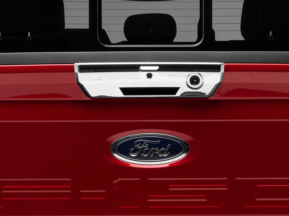 RedRock Tailgate Handle Cover; Chrome (21-25 F-150 w/ Power Fold-Down Tailgate)