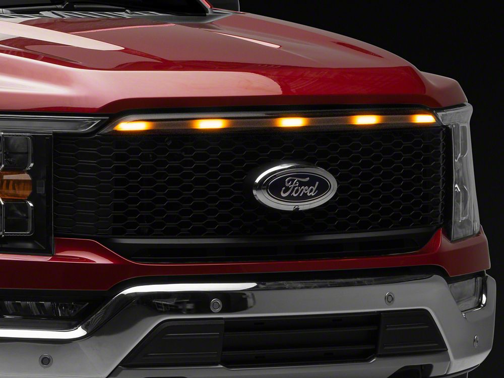RedRock Baja Style Upper Replacement Grille with LED Light Bar and Emblem Surround (21-23 F-150, Excluding Raptor & Tremor)