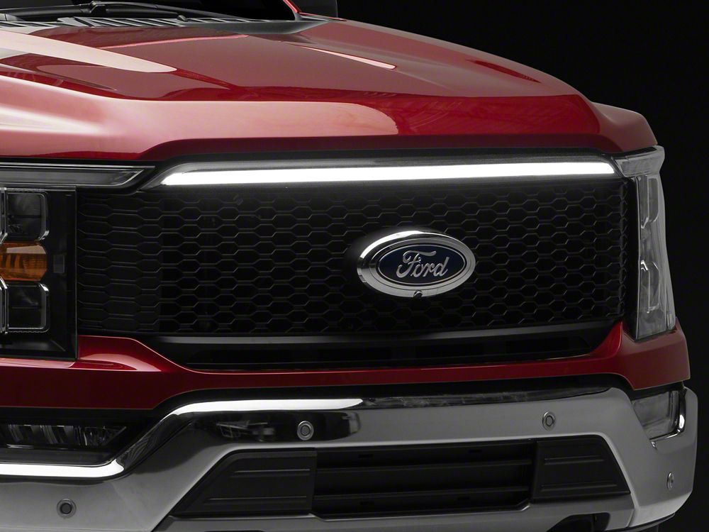 RedRock Baja Style Upper Replacement Grille with LED Light Bar and Emblem Surround (21-23 F-150, Excluding Raptor & Tremor)
