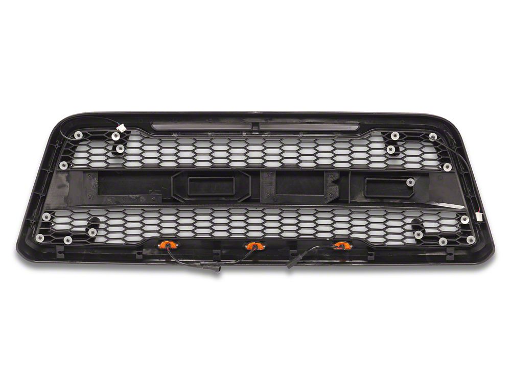 RedRock Baja Upper Replacement Grille with LED DRL and Turn Signal Function; Matte Black (04-08 F-150)