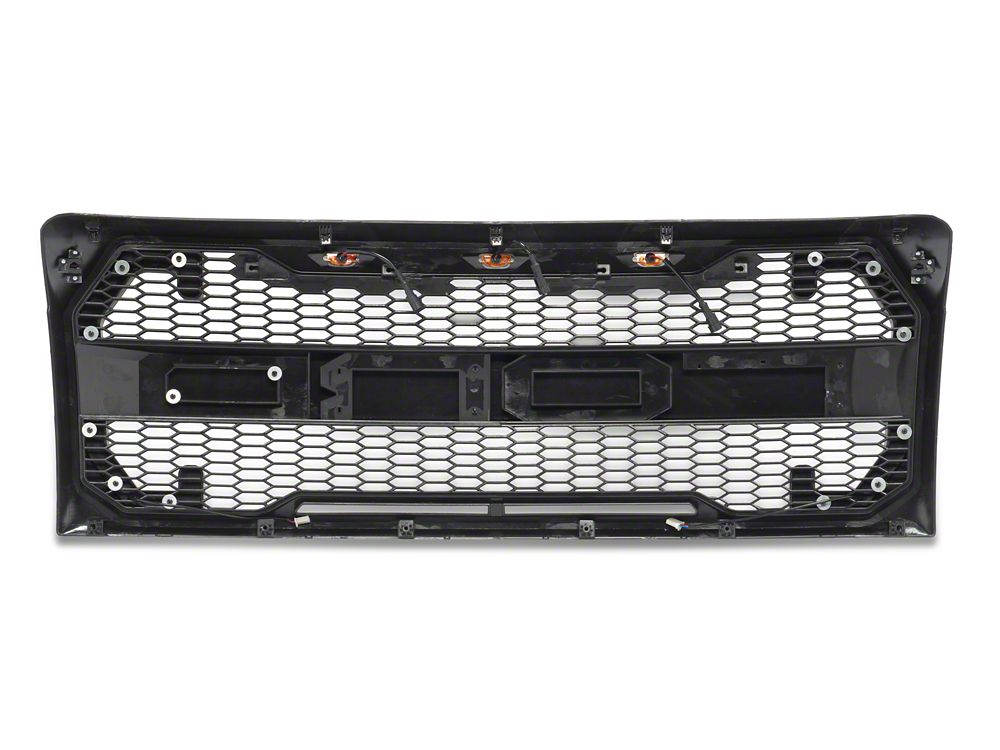 RedRock Baja Upper Replacement Grille with LED DRL and Turn Signal Function; Matte Black (09-14 F-150, Excluding Raptor)