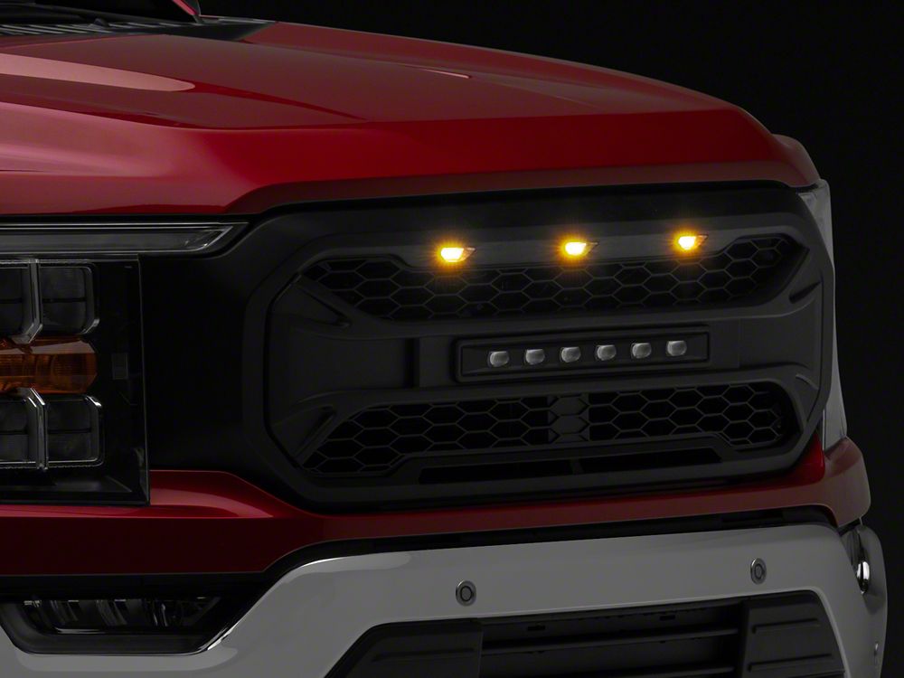 RedRock Armor Upper Replacement Grille with LED Off-Road Lighting (21-23 F-150, Excluding Raptor)