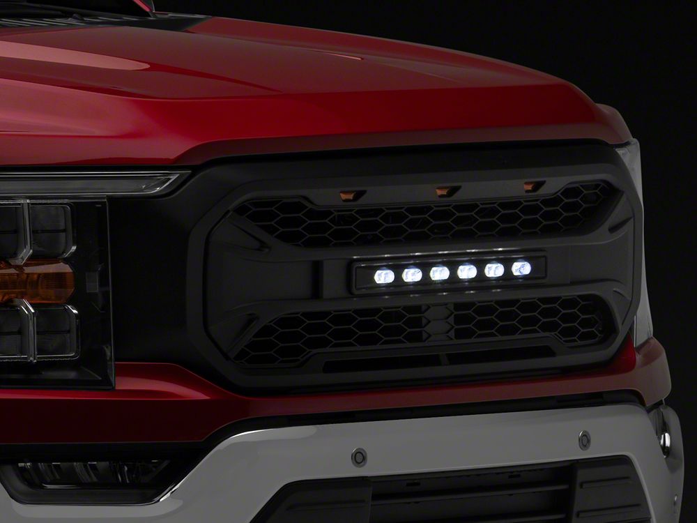 RedRock Armor Upper Replacement Grille with LED Off-Road Lighting (21-23 F-150, Excluding Raptor)