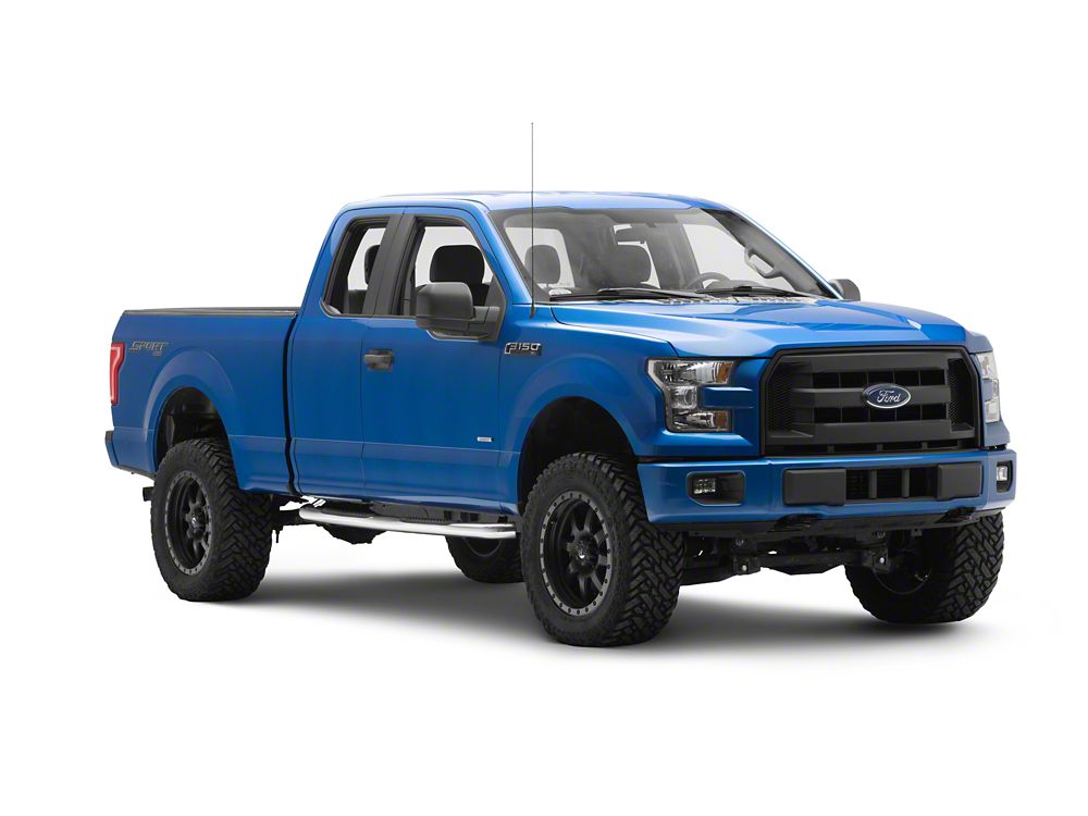RedRock 3-Inch Side Step Bars; Stainless Steel (15-25 F-150 SuperCab)