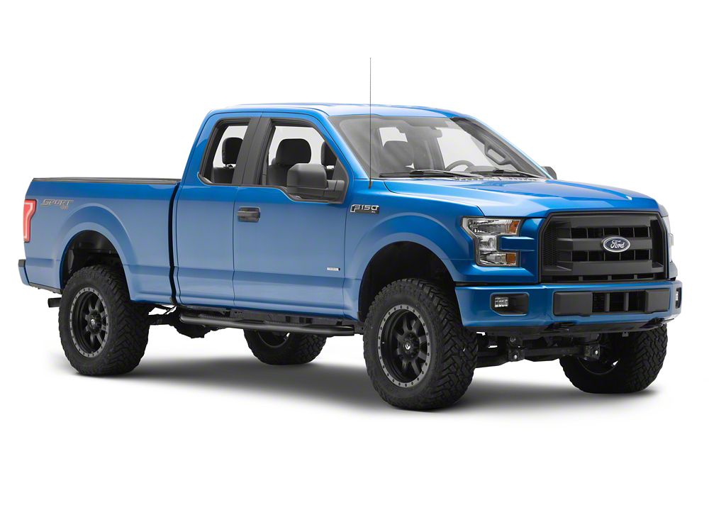 RedRock 3-Inch Side Step Bars; Black (15-25 F-150 SuperCab)
