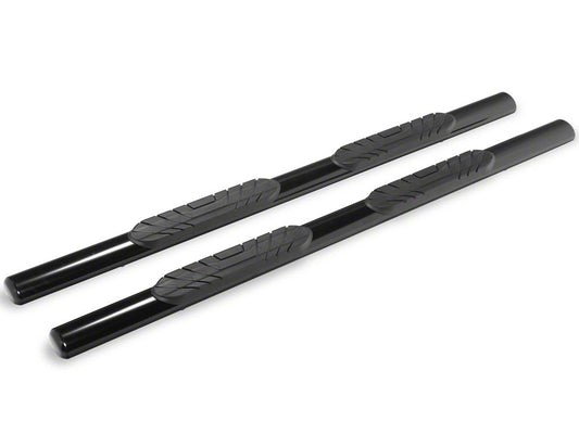 RedRock 4-Inch Oval Straight Side Step Bars; Black (15-25 F-150 SuperCab)