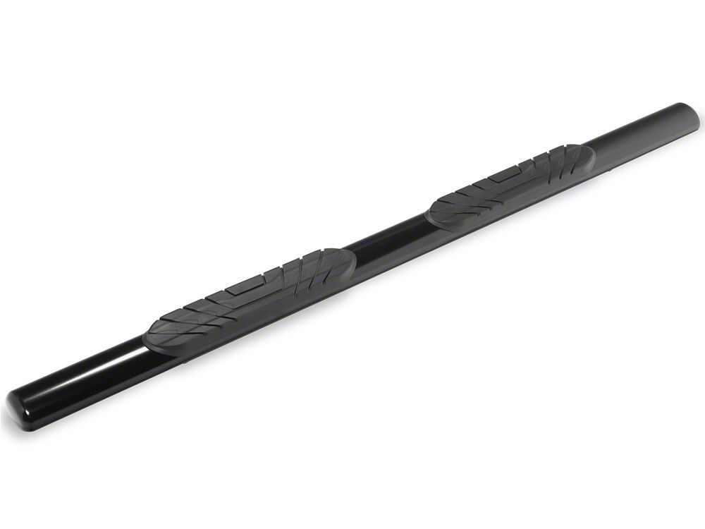 RedRock 4-Inch Oval Straight Side Step Bars; Black (15-25 F-150 SuperCab)