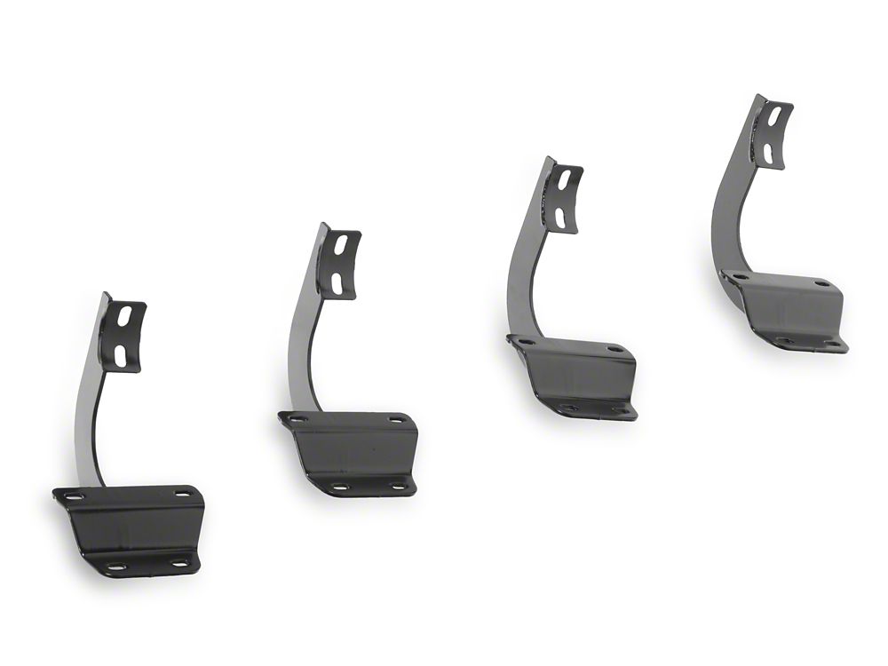 RedRock 4-Inch Oval Straight Side Step Bars; Black (15-25 F-150 SuperCab)