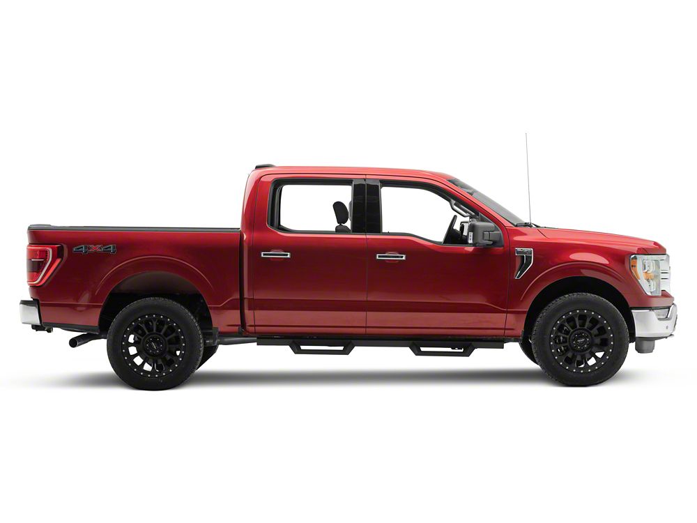 RedRock 4-Inch Drop TC1 Running Boards; Textured Black (15-25 F-150 SuperCrew)
