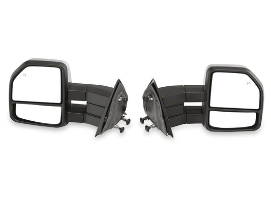 RedRock Powered Towing Mirrors with Puddle Light and Amber LED Turn Signal; Textured Black (04-14 F-150)