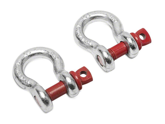 RedRock 3/4-Inch 9,500 lb. D-Ring Shackles; Silver
